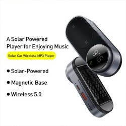 Solar Car Bluetooth-compatible Mp3  Player Rechargeable Car Charger Intelligent Noise Reduction Magnetic Wireless Fm Transmitter black