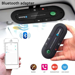 Sun Visor Car Bluetooth-compatible Wireless Receiver Hands-free Phone Speaker Clip Auto Audio Kit Music Player black