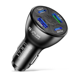 Usb Car Charger Fast Charging Adapter 20w Pd Qc3.0 Type 3.1a 2usb Multi-functional Multi-port Charger Black