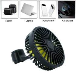 Usb Car Headrest Fan Mini Rear Seat 3-speed Adjustable Air Cooling Blowing Fans Plug And Play F407 black