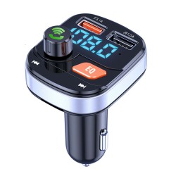 Wireless Fm Transmitter Dual USB Chargers Hands-free Radio Adapter Bluetooth 5.0 Black