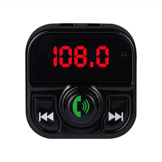X5 Car Mp3  Player Plug-in Card / U Disk Multifunction Adapter Bluetooth-compatible 5.0 Power-off Memory Function Fm Transmitter black