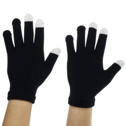 1 Pair USB Heated Gloves Electric Heating Warming Touch-screen Gloves Windproof Black