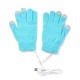 1 Pair USB Heated Gloves Electric Heating Warming Touch-screen Gloves Windproof Blue