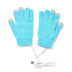 1 Pair USB Heated Gloves Electric Heating Warming Touch-screen Gloves Windproof Grey