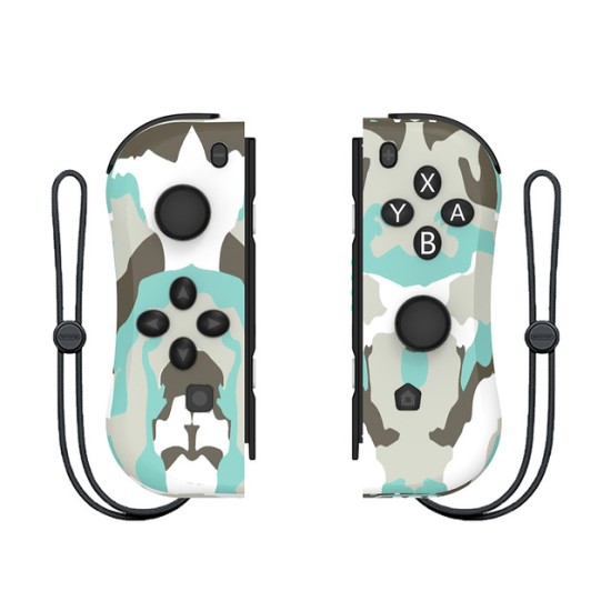1pair Wireless Bluetooth Game Handle Joy Cons Gaming Controller Gamepad For Nintend Switch NS Joycon Console with Wrist Strap Light grey