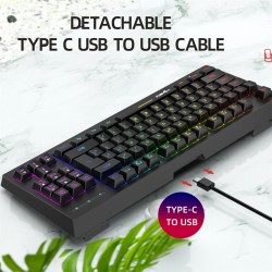 2.4G Wireless Keyboard RGB Multiple Backlight Modes Protable Gaming Office Keyboard Black