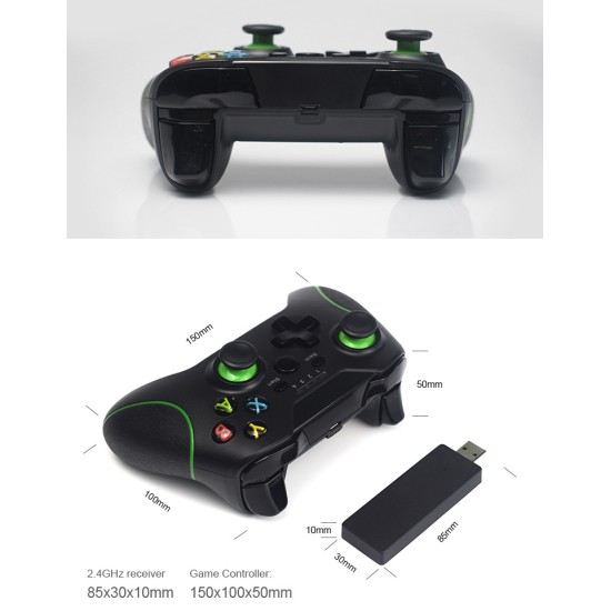 2.4g Non-slip Wireless Game  Controller With Indicator Leds 360 Degrees Ergonomic Design Dual Vibration Function Compatible For