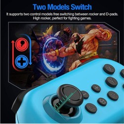 2Pcs Wired Game Controller for Switch NS Console with Vibration Function Red and blue