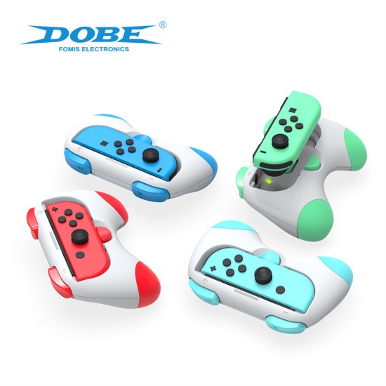 2pcs Tns-2130 Hand Grip Case Controller Gamepad Hand Grip Stand Compatible for Switch Oled Left Right Handle Red Blue