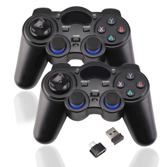 2pcs/pair 2.4g Wireless Android Gamepads Gamepad Game Console Controller black