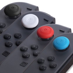 6 Pcs Silicone Thumbstick Thumb Stick Grip Caps Cover for Nintend Switch Joy-Con Controller white