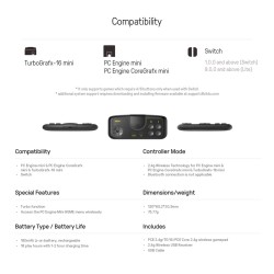 8bitdo Pce Core 2.4g Wireless Game Console for Pc Engine Coregrafx Mini Turbografx-16 Mini Nintendo Switch Dark Grey