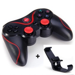 Bluetooth 3.0 Smart Phone Game Controller Wireless Joystick for Android iPhone Tablets PC Black_Without bracket