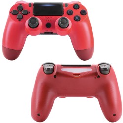 For PS4/Slim Controller Bluetooth 4.0 Mobile Gamepad with Light Bar Transparent red