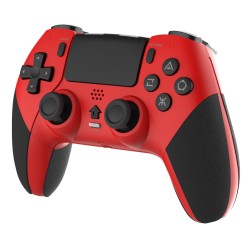 Wireless Bluetooth Gamepad Handle with Motor Vibration Somatosensory Six-axis Compatible for PS4 Red