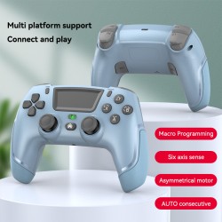 Wireless Bluetooth Gamepad Vibration 6-axis Console Controller Joystick Compatible for Ps4 Sea Blue