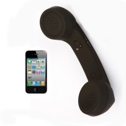 Wireless Retro Telephone Handset Radiation-proof Handset Receivers Headphones for Mobile Phone  black