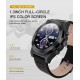 1.3inch Full Round Color Screen Smart Watch Fitness Band Heart Rate Monitor Leather Strap Smart Watch black