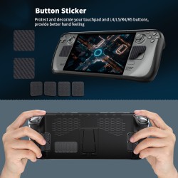 7pcs Case Set TPU Cover with Stand Touchpad Button Stickers Game Accessories for Steam Deck Black