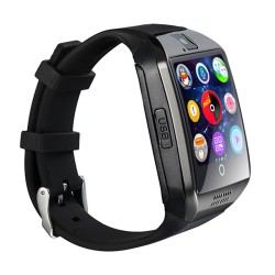 Bluetooth Smart Watch Men Q18 With Touch Screen Big Battery Support TF Sim Card Camera for Android Phone Smartwatch black