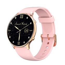 Qs06 Men Women Intelligent Watch 1.28-inch Hd Dial Body Temperature Monitoring Weather Forecasts Alarms Multi-functional Ip67 Waterproof Wristwatch pink