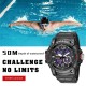 SMAEL Luxury Men Fashion Business Watch Led Digital Sports Quartz Wristwatch Casual Waterproof Watches Army Green