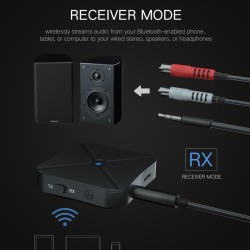 2 In 1 Adapter Portable Bluetooth 5.0 Wireless Audio Aux Transmitter Receiver black